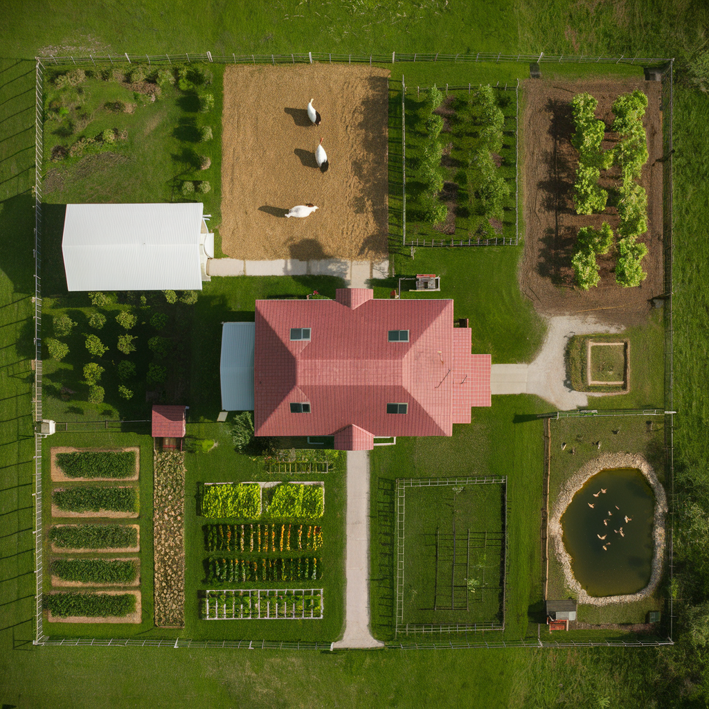 half-acre suburban homesteading layout