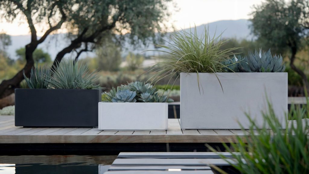 Minimalist container gardens can be a unique way to incorporate modernism into your homestead design.